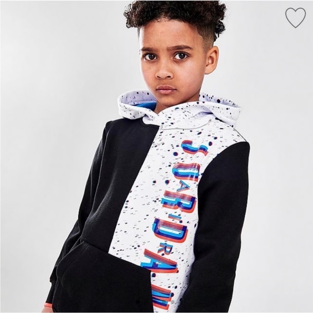 Jordan Kids' Space Glitch Colorblock Pullover Hoodie. Size 8 - 10 years